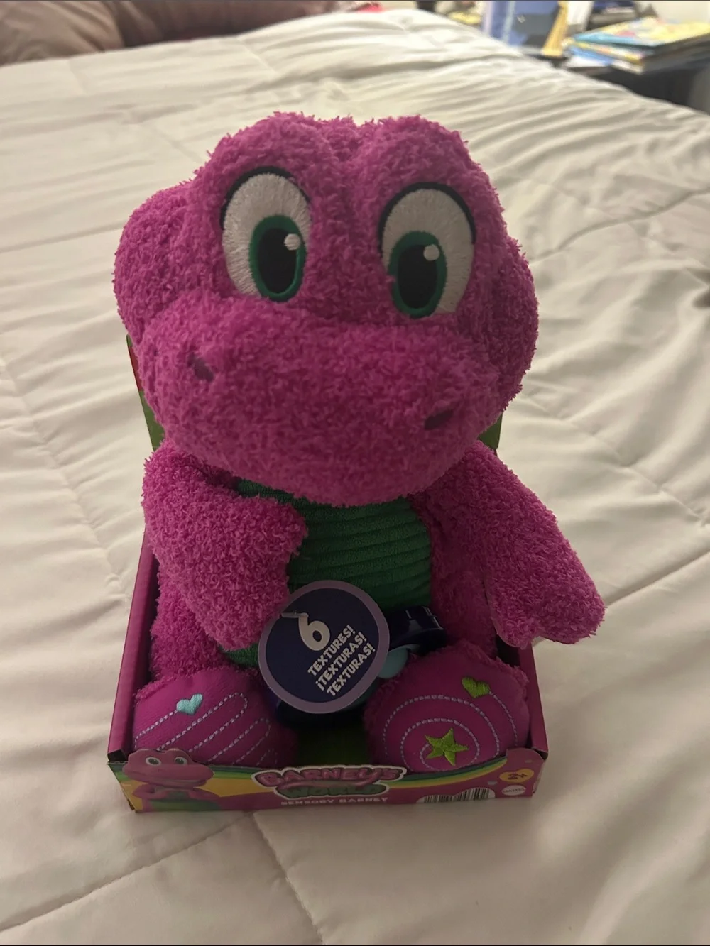 Mattel Barney Plush - Bright Pink with Green Belly